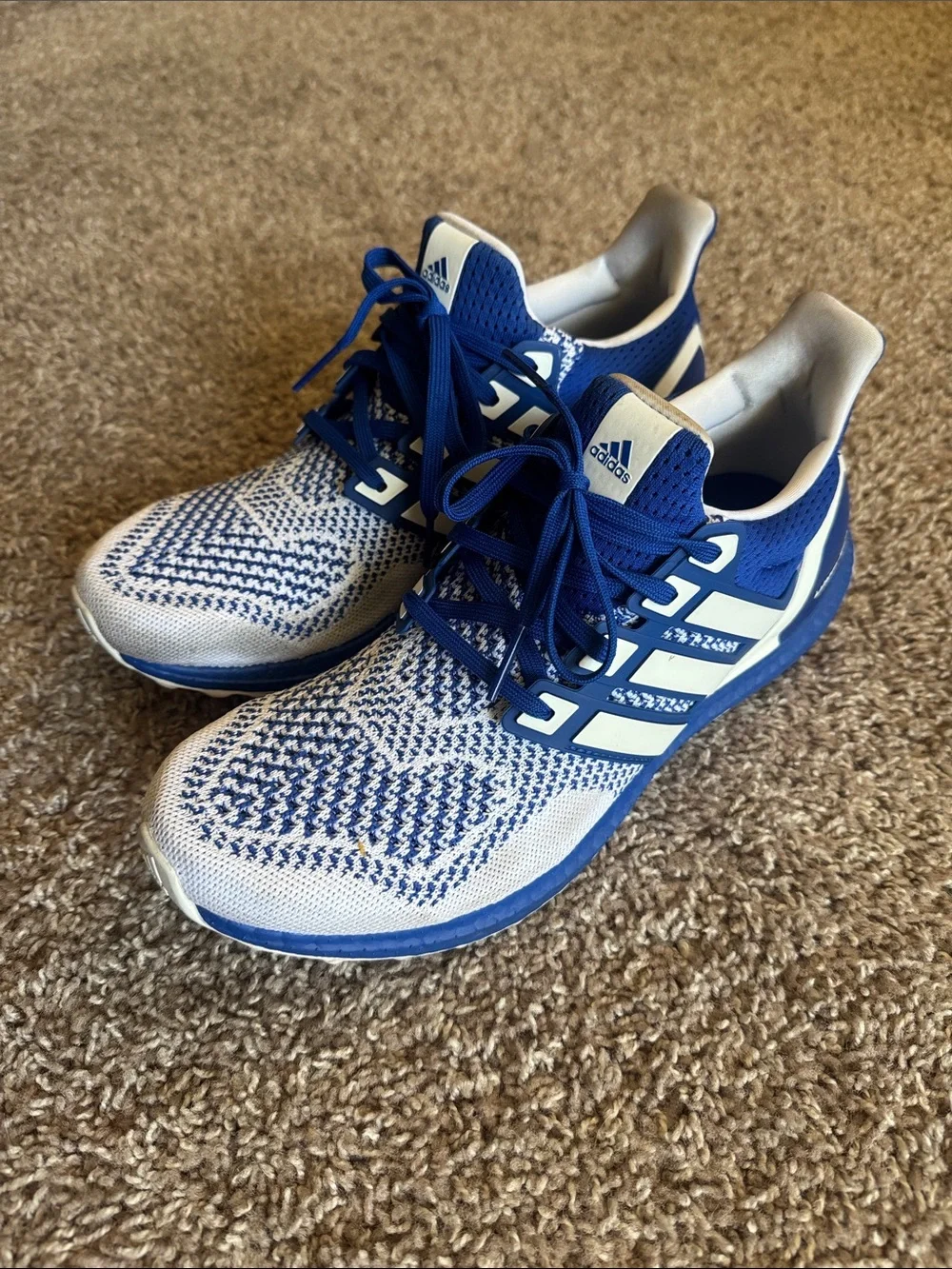 adidas Ultraboost 1.0 Blue & White Knit Training Sneakers